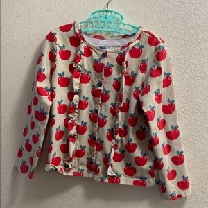 Eleanor Rose Apple Cardigan Size 6-7 Cream Red School Cotton Spandex Buttons